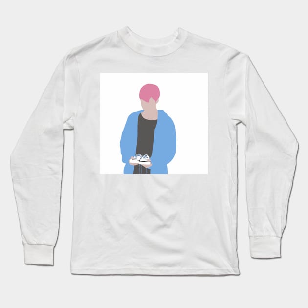 Jimin Spring Days Pink Hair Silhouette Long Sleeve T-Shirt by BTSKingdom